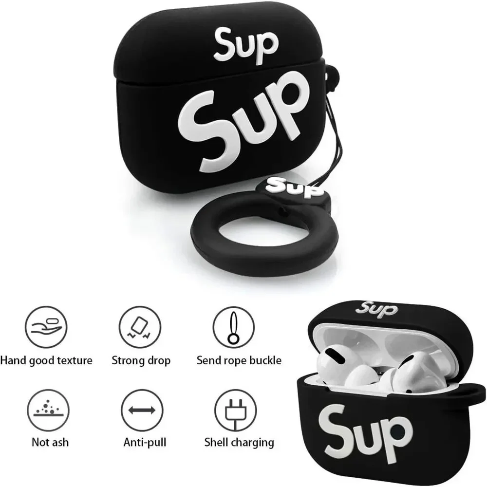 Apple AirPods Pro (Gen 1&2) Case/Cover - Black Sup Silicone Airpods Pro Cover